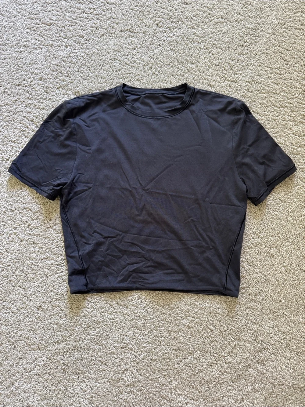 LULULEMON Black Hold Tight Cropped Tshirt 4/XS